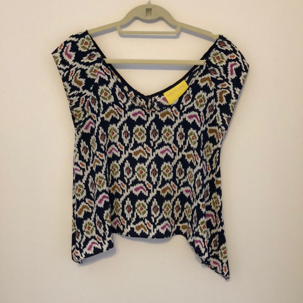 Aaron Ashe Aztec Print open back top